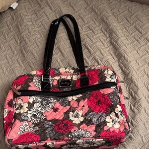 Vera Bradley Black and Pink Floral Tote/laptop/travel bag